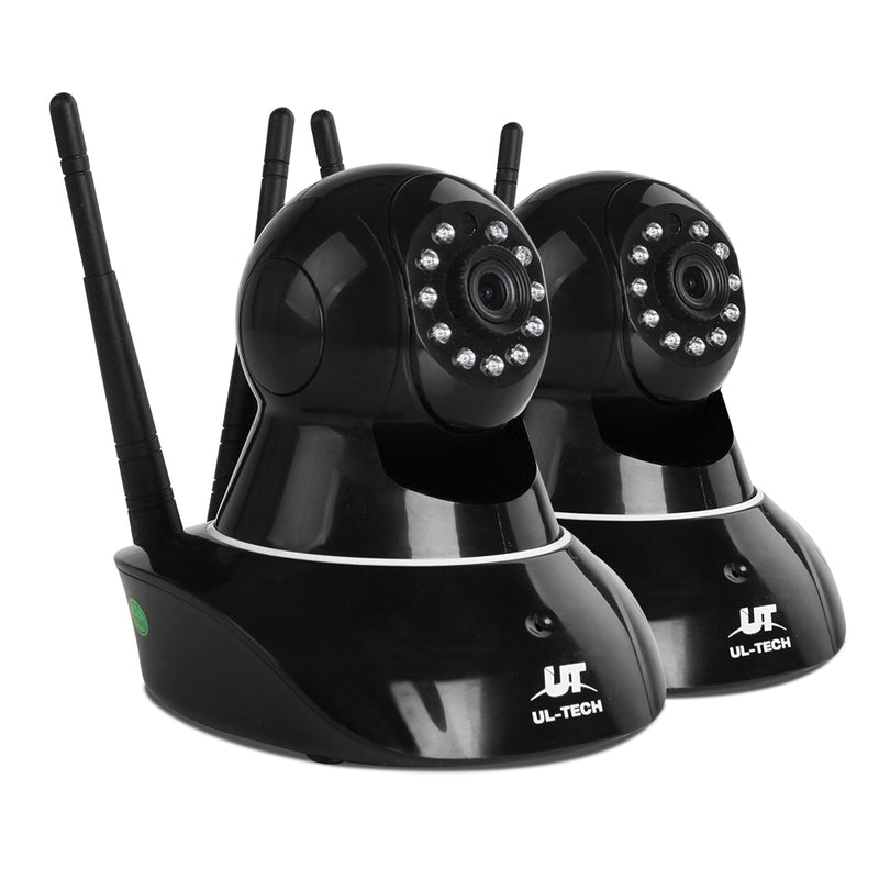 UL-Tech Set of 2 1080P Wireless IP Cameras - Black