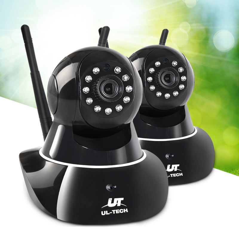 UL-Tech Set of 2 1080P Wireless IP Cameras - Black