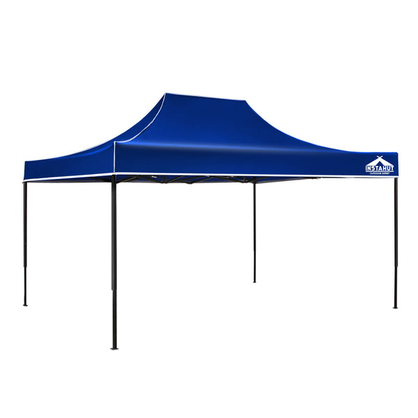 Instahut Gazebo Pop Up Marquee 3x4.5m Outdoor Tent Folding Wedding Gazebos Blue