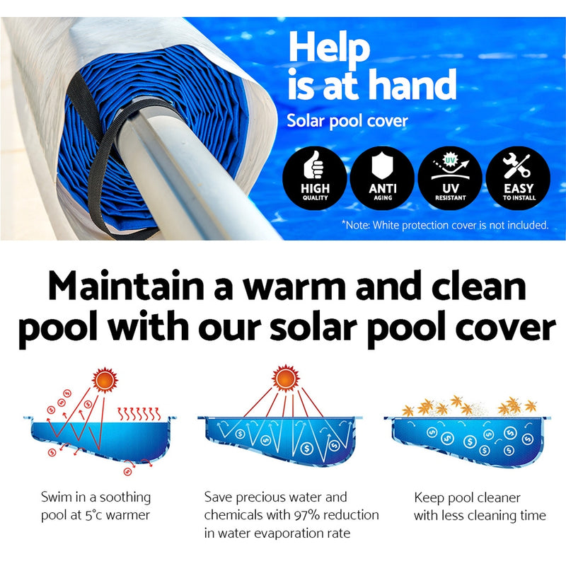 Aquabuddy Pool Cover Solar Blanket 400 Micron Roller Covers Swimming 11M x 6.2M