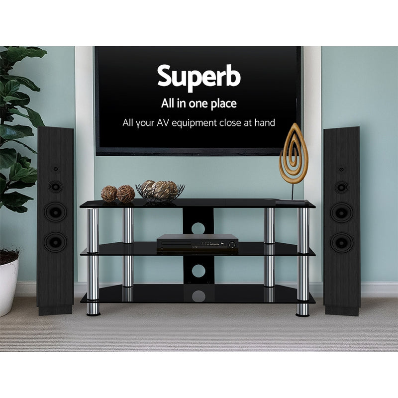 Artiss TV Stand Entertainment Unit Media Cabinet tempered Glass 3 Tiers