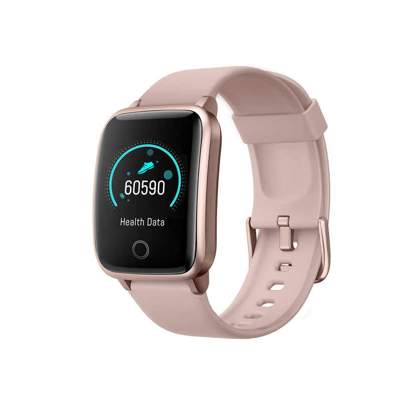 FitSmart Smart Watch Bluetooth Heart Rate Monitor Waterproof LCD Touch Screen - Rose Gold