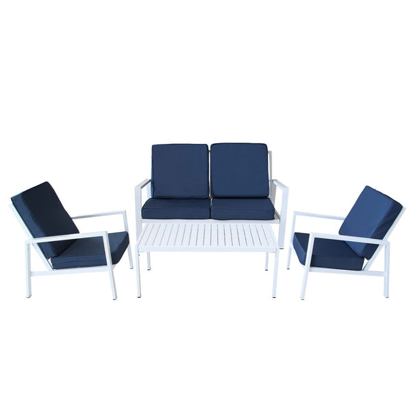 Milano 4pc Outdoor Furniture Lounge Patio Setting Coffee Table Chairs Garden Set