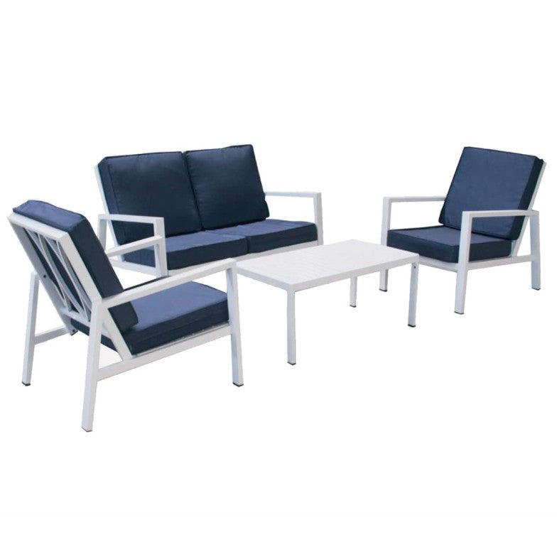 Milano 4pc Outdoor Furniture Lounge Patio Setting Coffee Table Chairs Garden Set