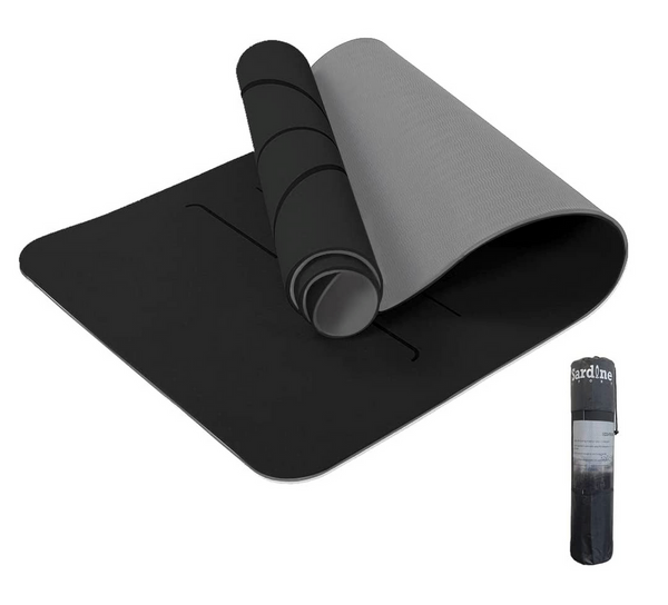 Sardine Sport TPE Yoga Mat, Exercise Workout Mats, Fitness Mat for Home Workout, Home Gym Extra Thick Large Black 8mm