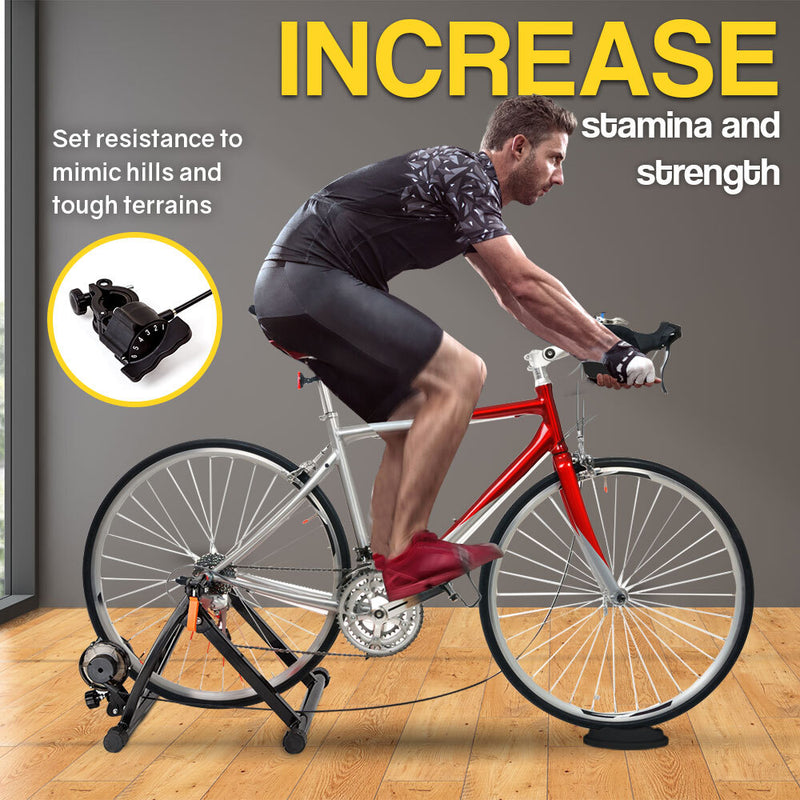 PROFLEX Indoor Bicycle Trainer - Bike Cycling Stationary Magnetic Stand Training