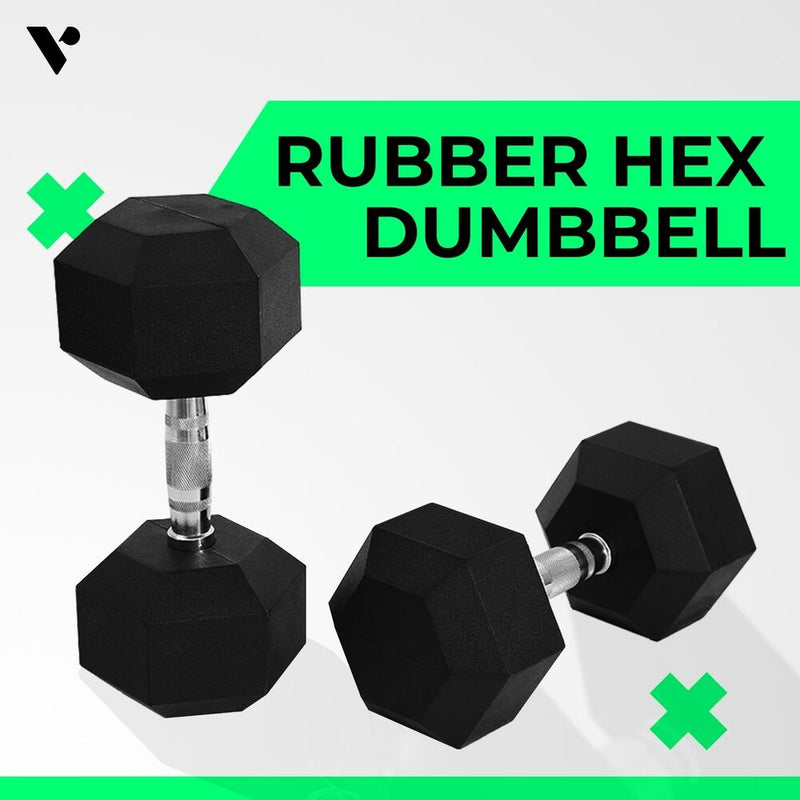 Verpeak Rubber Hex Dumbbells 12.5kg - VP-DB-105