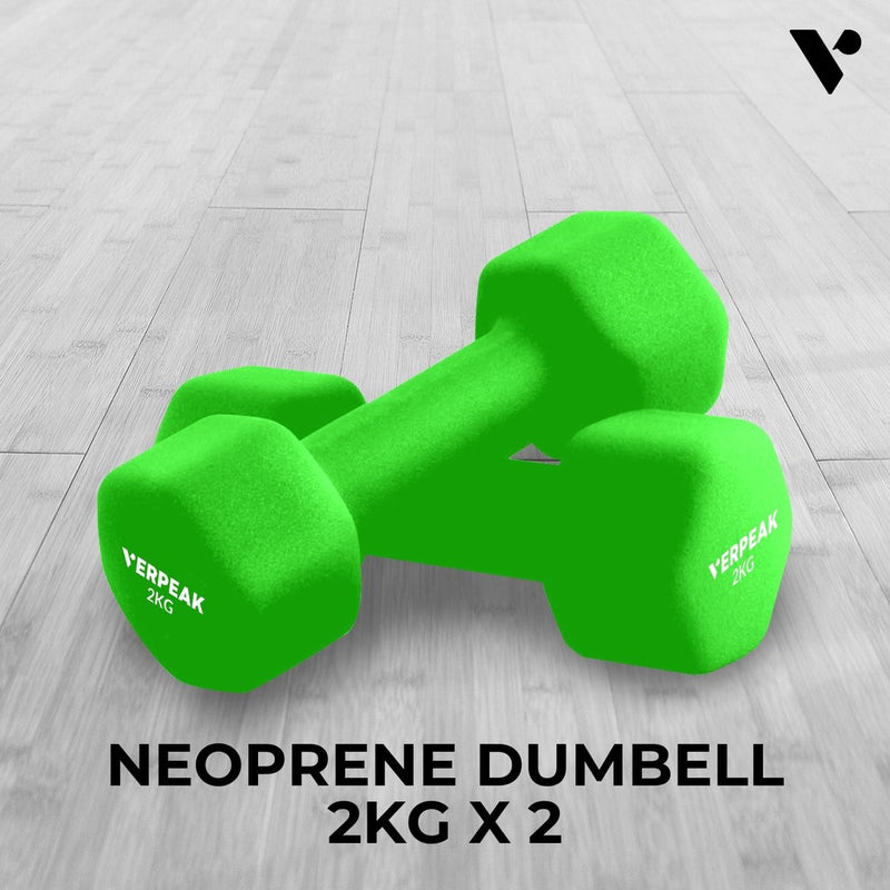 Verpeak Neoprene Dumbbell 2kg x 2 Green VP-DB-135-AC