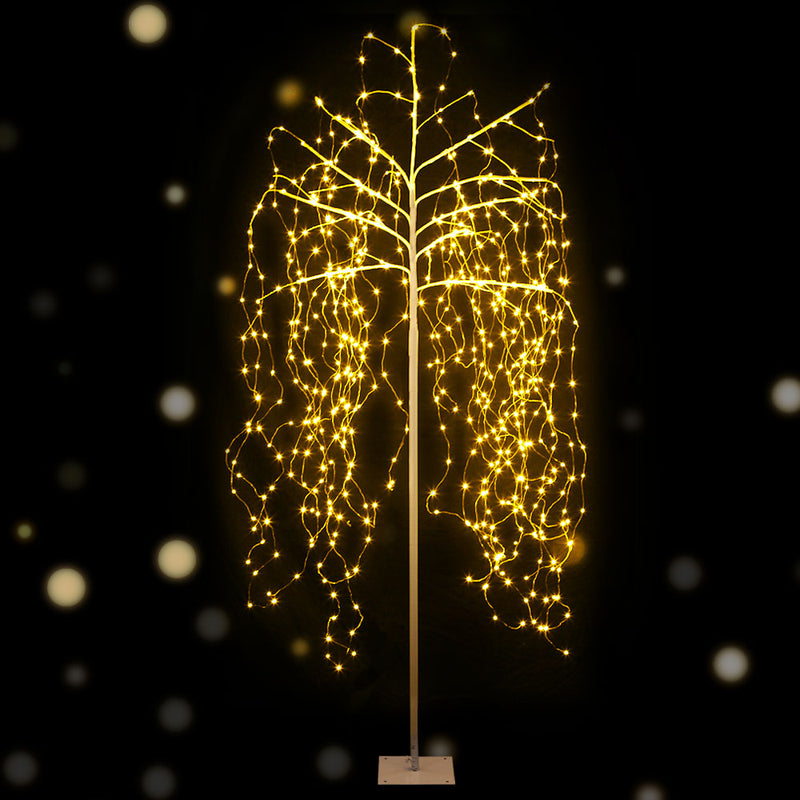 Jingle Jollys 2.1M Solar Christmas Tree 600 LED Trees String Lights Warm White
