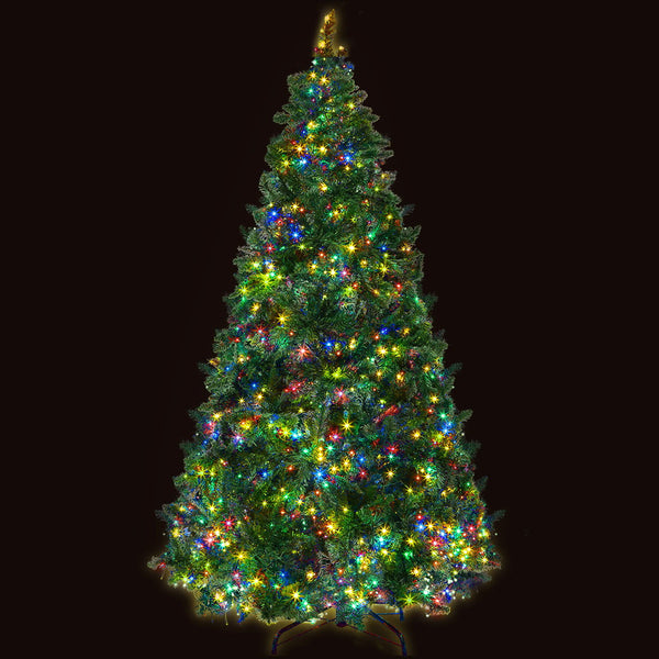 Jingle Jollys Christmas Tree 2.4M Green With 1488 LED Lights Multi Colour