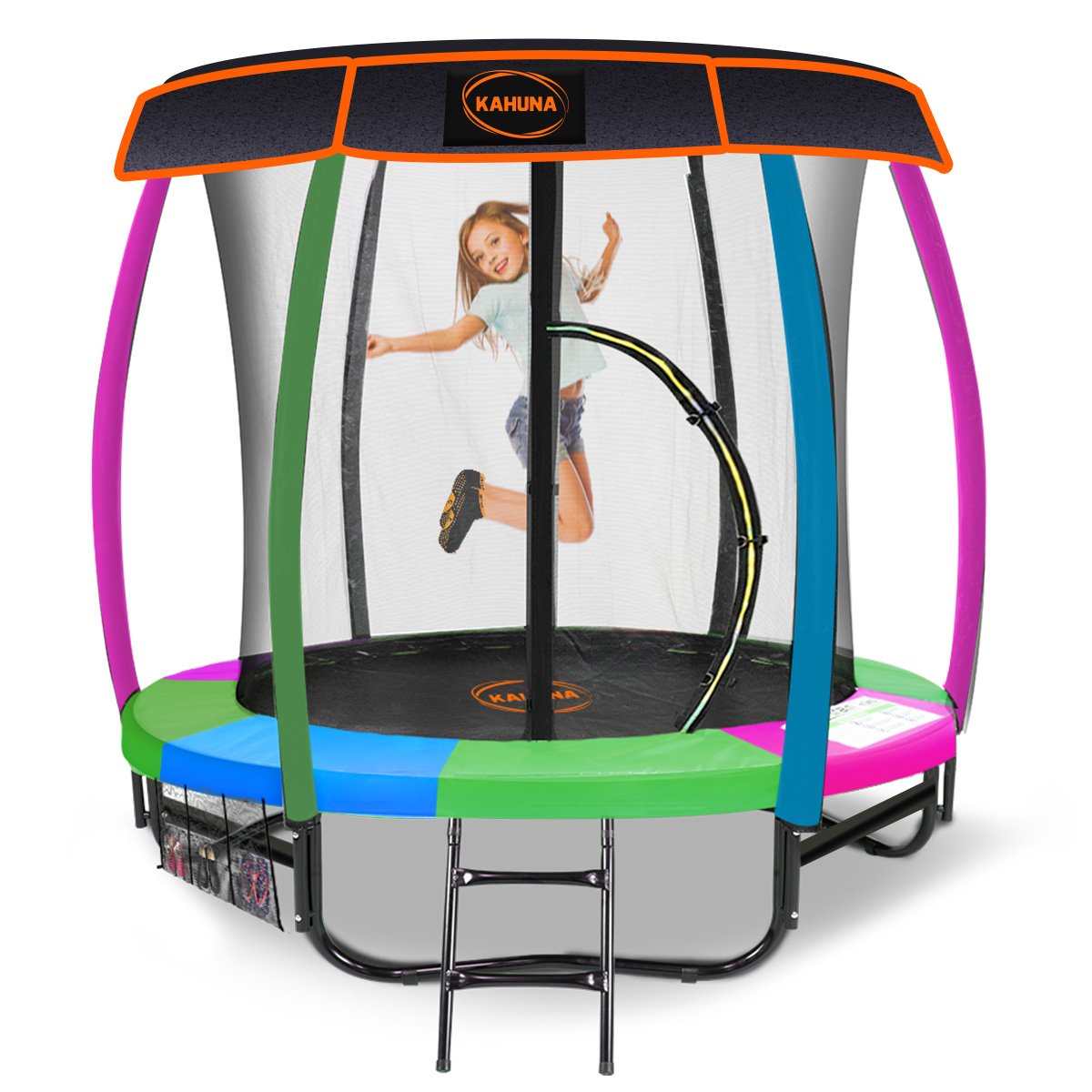 Kahuna Trampoline 6ft with Roof Rainbow