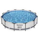 Bestway Swimming Pool 366x76cm Steel Frame Round Above Ground Pools w/ Filter Pump 6473L