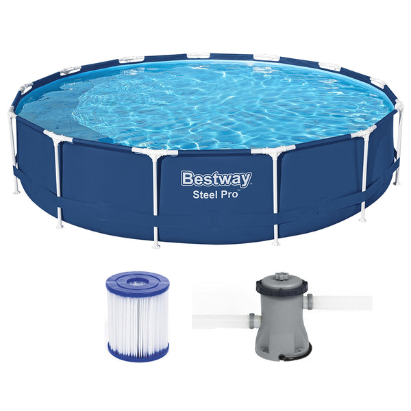 Bestway Swimming Pool Above Ground Filter Pump Steel Pro™ Frame Pools 3.69M