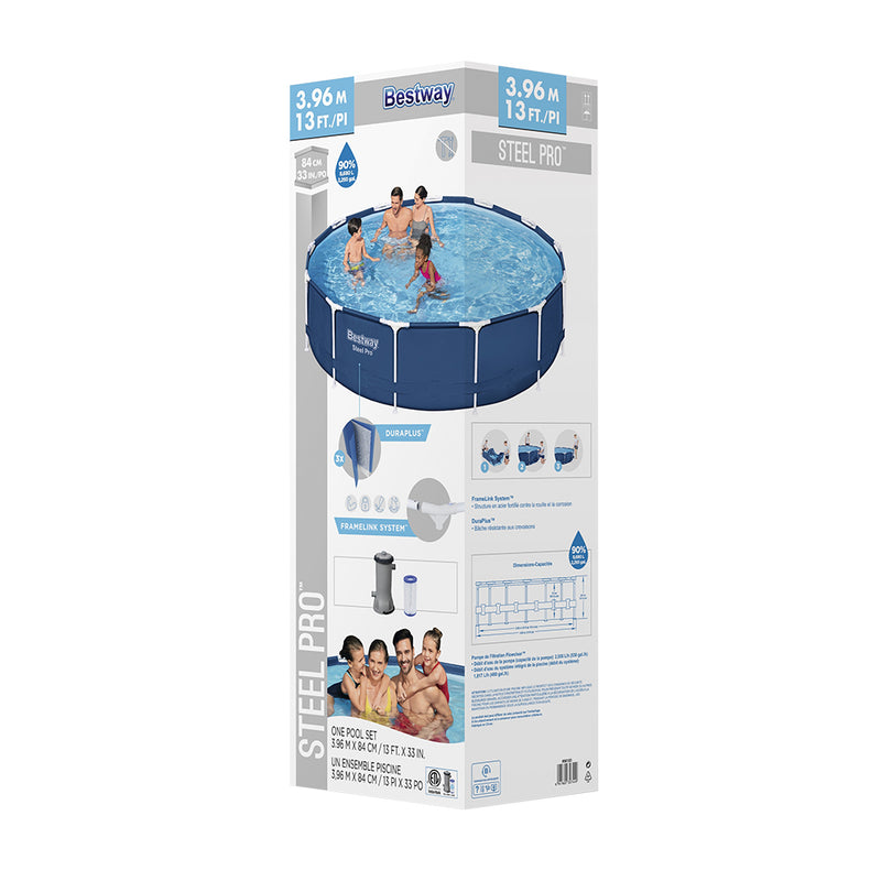 Bestway Swimming Pool Above Ground Filter Pump Steel Pro™ Frame Pools 3.69M