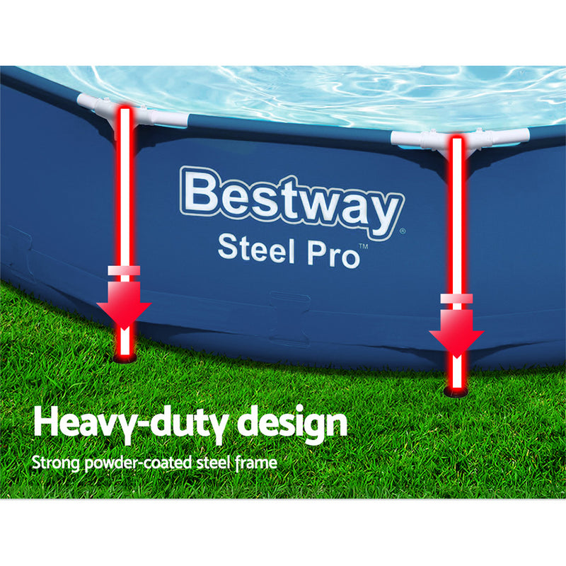 Bestway Swimming Pool Above Ground Filter Pump Steel Pro™ Frame Pools 3.69M