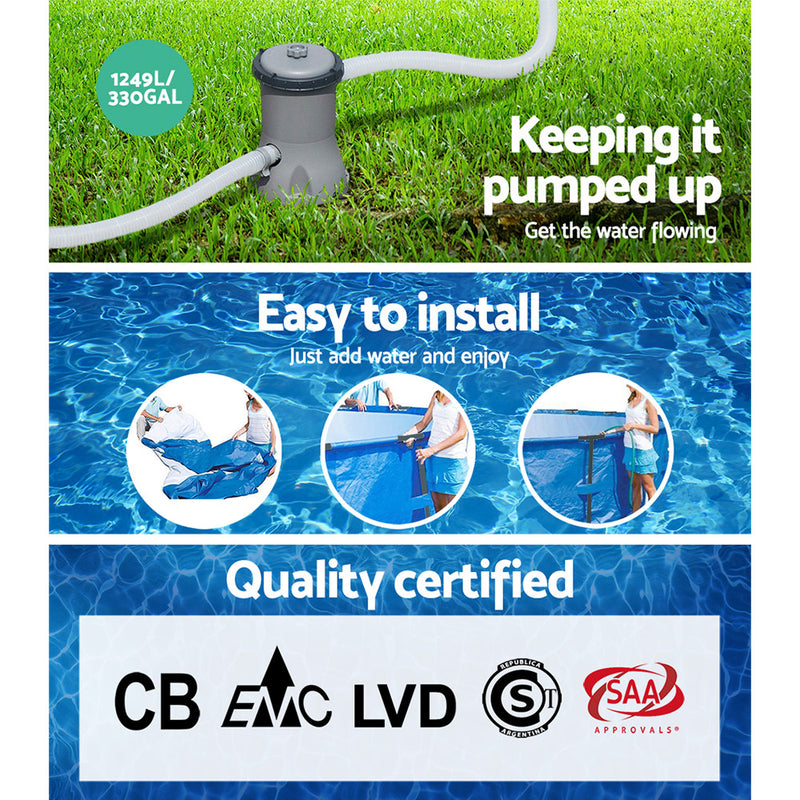 Bestway Swimming Pool Above Ground Filter Pump Steel Pro™ Frame Pools 3.69M