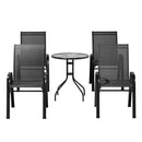 Gardeon 5PC Bistro Set Outdoor Table and Chairs Stackable Outdoor Furniture Black