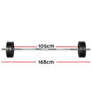 Everfit 48kg Barbell Set Weight Plates Bar Lifting Bench 168cm