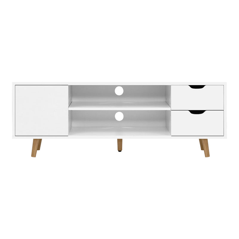 Artiss TV Cabinet Entertainment Unit Stand Wooden Scandinavian 120cm White