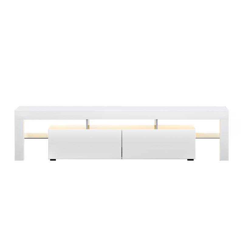 Artiss 189cm RGB LED TV Stand Cabinet Entertainment Unit Gloss Furniture Drawers Tempered Glass Shelf White