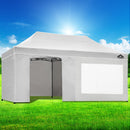 Instahut Gazebo Pop Up Marquee 3x6 Folding Tent Gazebos 500D Oxford Fabric White