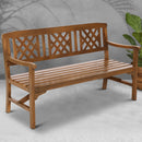 Gardeon Outdoor Garden Bench Wooden Chair 3 Seat Patio Furniture Lounge Natural