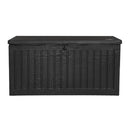 Gardeon Outdoor Storage Box 270L Container Lockable Garden Bench Tool Shed Black