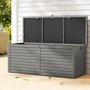 Gardeon Outdoor Storage Box 390L Container Lockable Garden Bench Tools Toy Shed Black