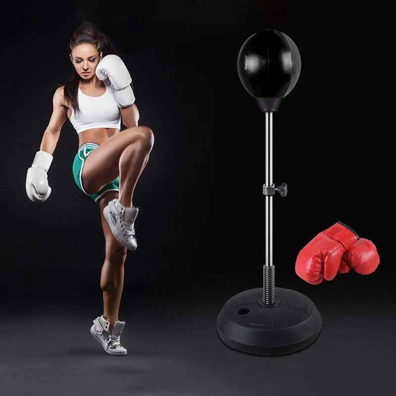 Free-Standing Boxing Set: PU Punching Ball & Boxing Gloves