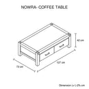 Coffee Table Solid Acacia Wood & Veneer 2 Drawers Storage Chocolate Colour