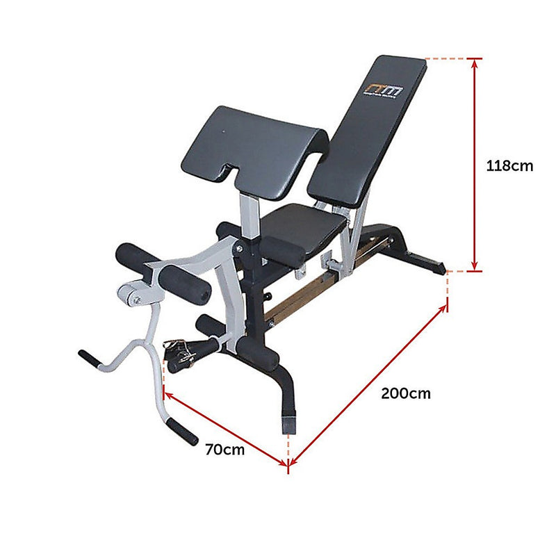 FID Flat Incline Decline Bench Press w/ Leg Extension