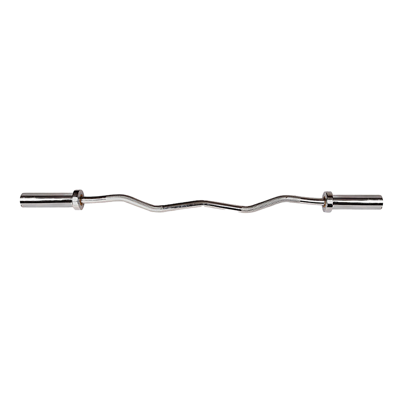 120cm Chrome Olympic EZ Curl Bar – Weightlifting Barbell for Home Gym & Bodybuilding