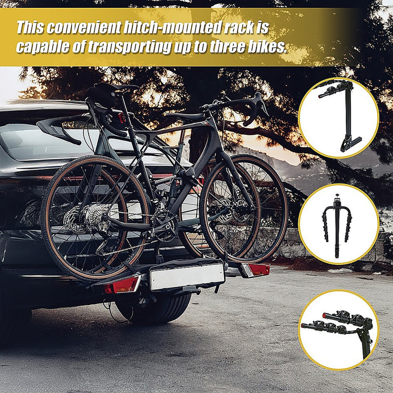 3 Bicycle Bike Rack Hitch Mount Carrier Car