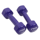 2kg Dumbbells Pair PVC Hand Weights Rubber Coated
