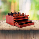 10 in 1 Wooden Chess Board Games Slide Out Checkers House Unit Set