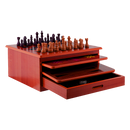 10 in 1 Wooden Chess Board Games Slide Out Checkers House Unit Set