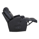 Black Massage Sofa Chair Recliner 360 Degree Swivel PU Leather Lounge 8 Point Heated