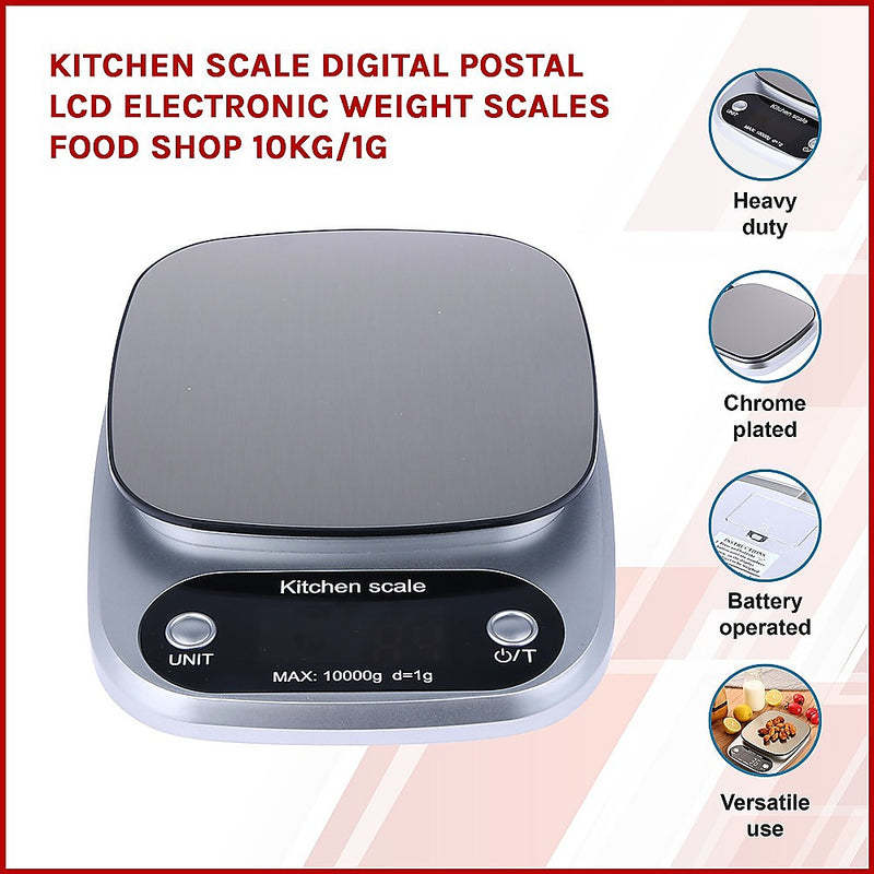 Kitchen Scale Digital Postal LCD Electronic Weight Scales Food Shop 10kg/1g