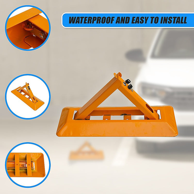 Fold Down Vehicle Security Car Parking Spot Lock Safety Bollard Barrier