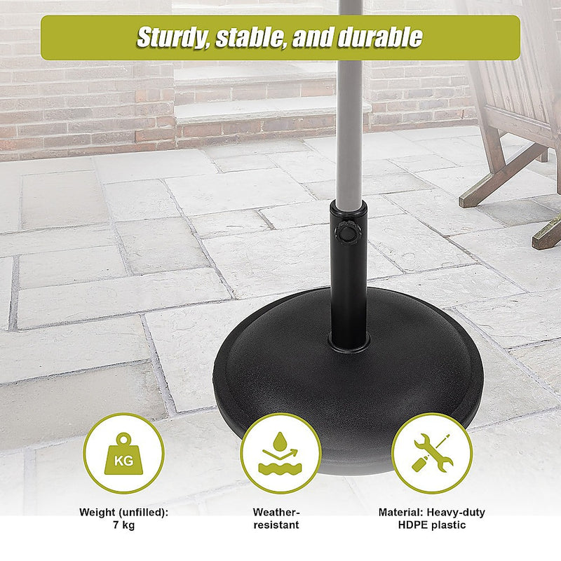 60x80cm Outdoor Umbrella Stand Base Sand/ Water Pod Round Portable Grip