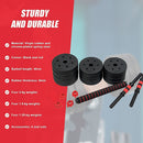 20kg Adjustable Rubber Dumbbell Set Barbell Home GYM Exercise Weights