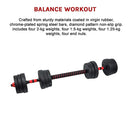 20kg Adjustable Rubber Dumbbell Set Barbell Home GYM Exercise Weights
