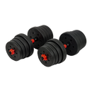 30kg Adjustable Rubber Dumbbell Set Barbell Home GYM Exercise Weights