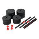 30kg Adjustable Rubber Dumbbell Set Barbell Home GYM Exercise Weights