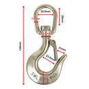 304 Stainless Steel Swivel Lift Clevis Chain Crane Hook with Safety Lock 650kg