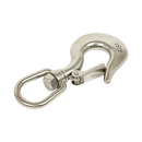 304 Stainless Steel Swivel Lift Clevis Chain Crane Hook with Safety Lock 650kg