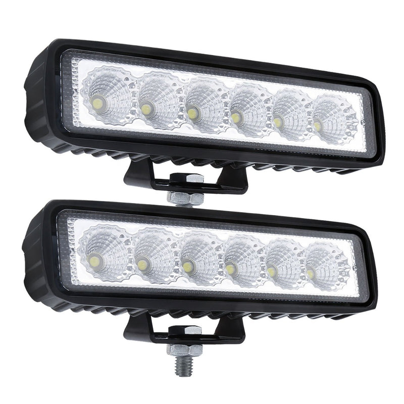 2 x 6inch 18W LED Work Light Bar Driving Lamp Flood Truck Offroad MINING UTE 4WD