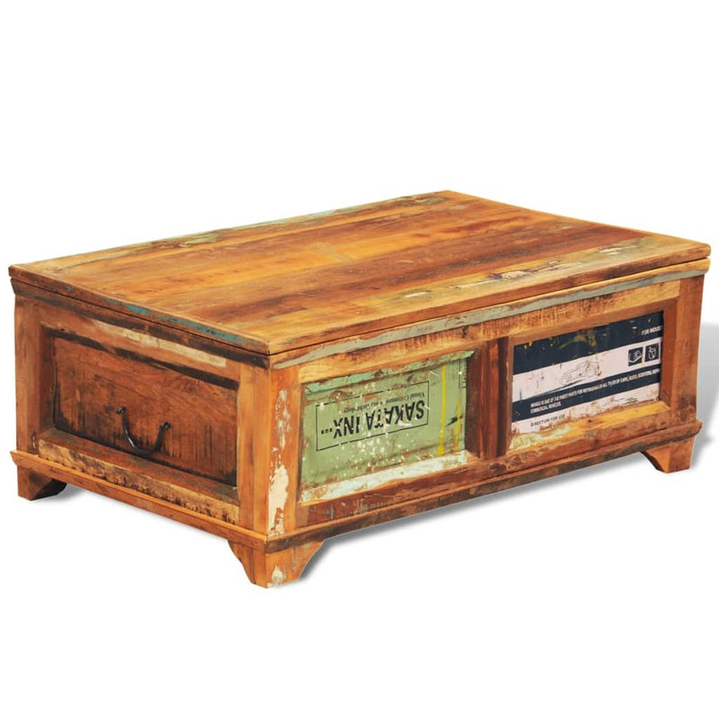 Coffee Table With Storage Vintage Reclaimed Wood