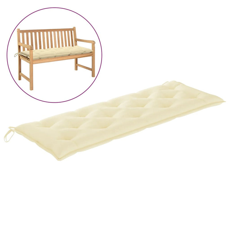 Garden Bench Cushion Cream White 150x50x7 Cm Fabric