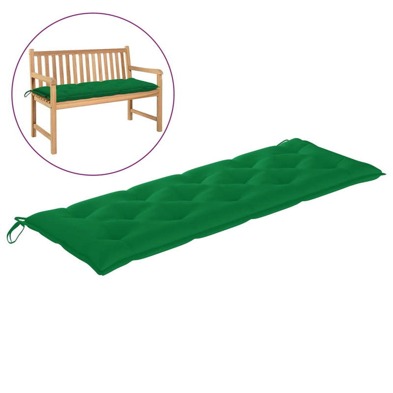 Garden Bench Cushion Green 150x50x7 Cm Fabric